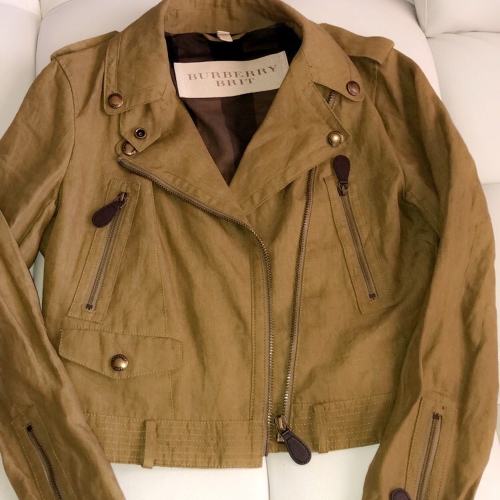 Burberry linen motto jacket 100% Authentic